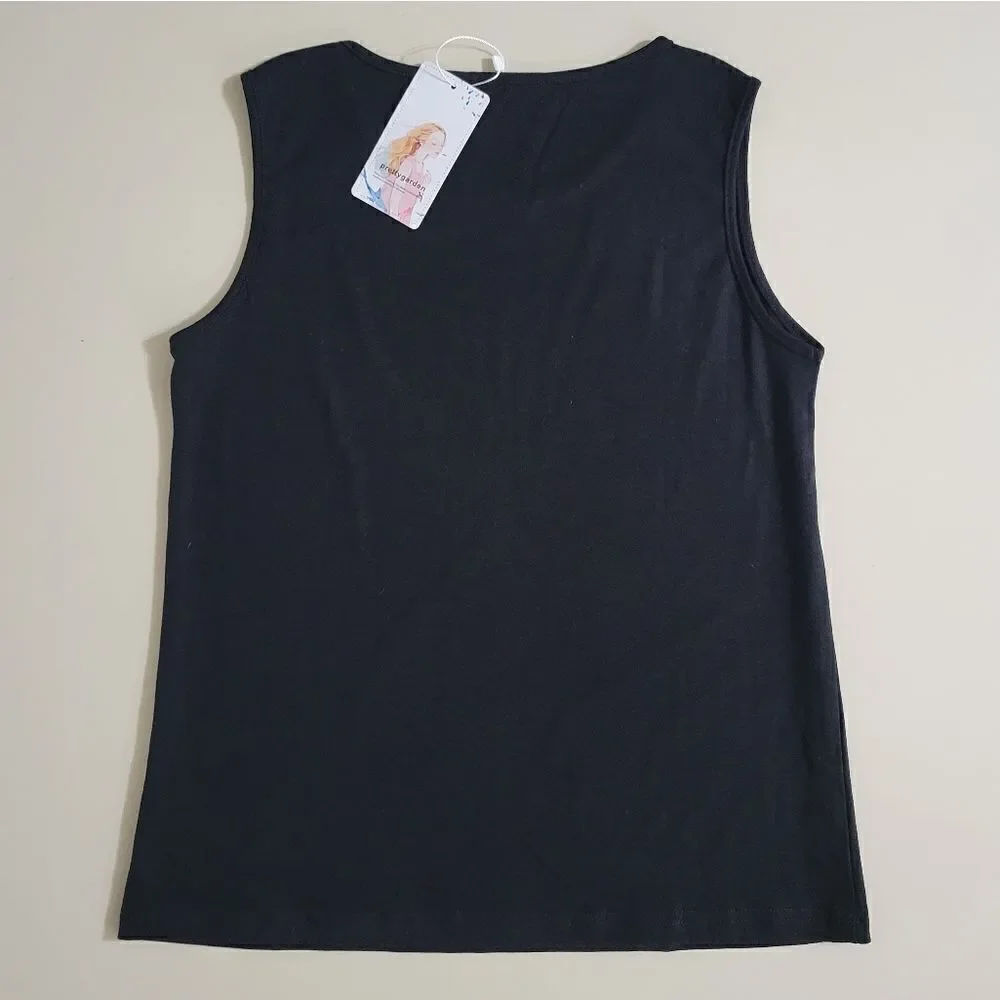 PrettyGarden Black Modern Shell Tank Top - Picture 11 of 12